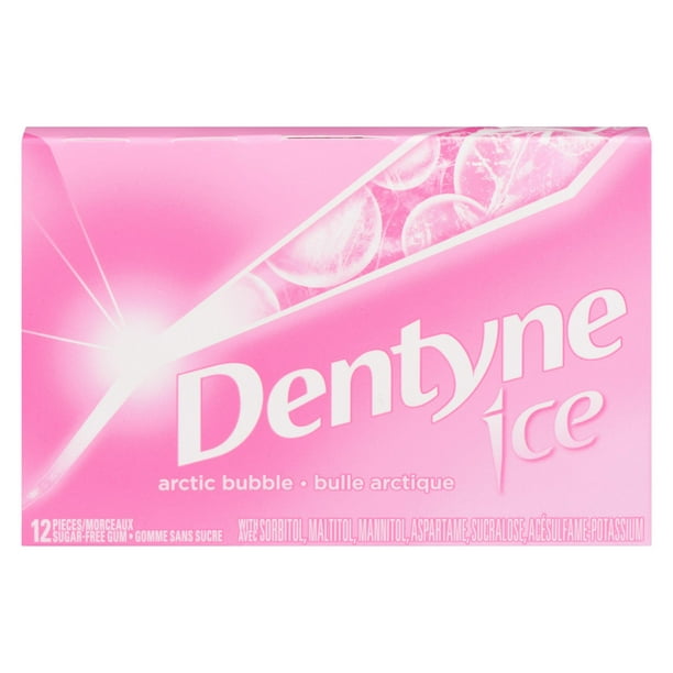 Dentyne Ice Bulle Arctique, Gomme Sans Sucre, 1 Paquet (12 Morceaux) 12 count