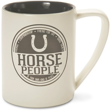 Gray Ceramic - Pavilion - Gray Horse People Ceramic 18 oz Large Coffee Mug
