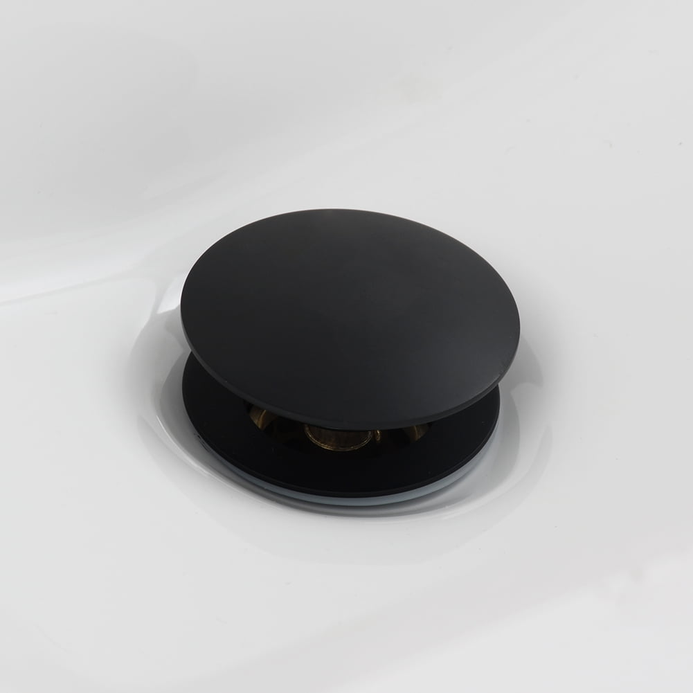 Kepooman Stainless Steel Bathroom Sink Stopper Anti Clogging Bathtub Drain Stopper with Removable Strainer Basket & without Overflow, Black Kepooman Stainless Steel Bathroom Sink Stopper Anti Clogging Bathtub Drain Stopper with Removable Strainer Basket & without Overflow, Black