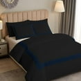 thumbnail image 3 of DNG Creations 5 Piece Full Black And Navy Blue Border Line Pattern Duvet Cover - 100% Egyptian Cotton, 800 Thread Count ( Oversized King ), 3 of 5
