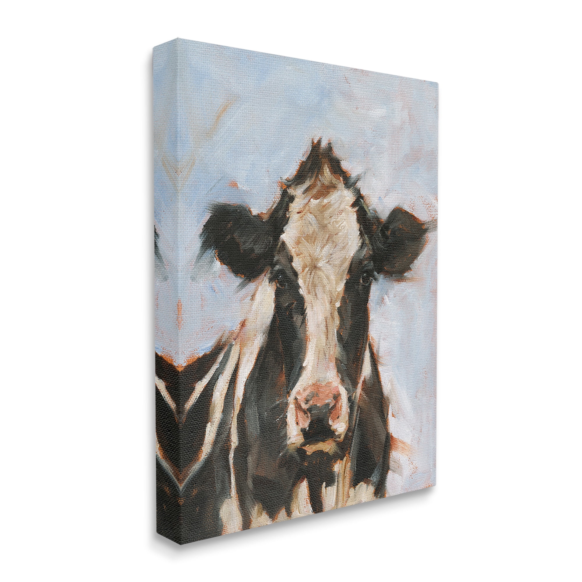 Stupell Industries Expressive Cow Portrait Animals & Insects Painting Gallery Wrapped Canvas Art Print Wall Art, 30 x 40
