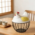 thumbnail image 2 of Tauxra Wrought Iron Storage Basket For Kitchen Fruit Vegetable Egg Openwork Desktop Decor, 2 of 6