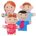 thumbnail image 1 of 4pcs Family Puppets Funny Hand Puppet Family Set for Storytelling Theater Shows Role Playing, 1 of 3