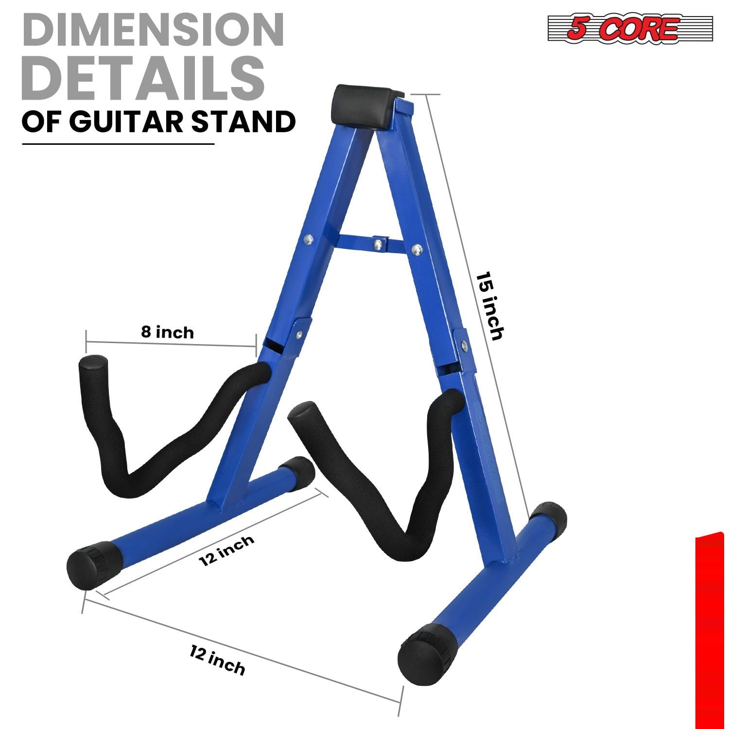 Double Guitar Stand Floor Adjustable Heavy Duty A Frame Universal Folding Acoustic Electric Bass Mandolin Banjo Violin Holder Stands For On Stage Studio,2PCS  Blue