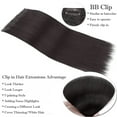 thumbnail image 5 of SEGO Clip in Hair Extensions as Human Real Straight Long Silky Hairpieces for Woman Black Blonde Pink Purple, 5 of 7