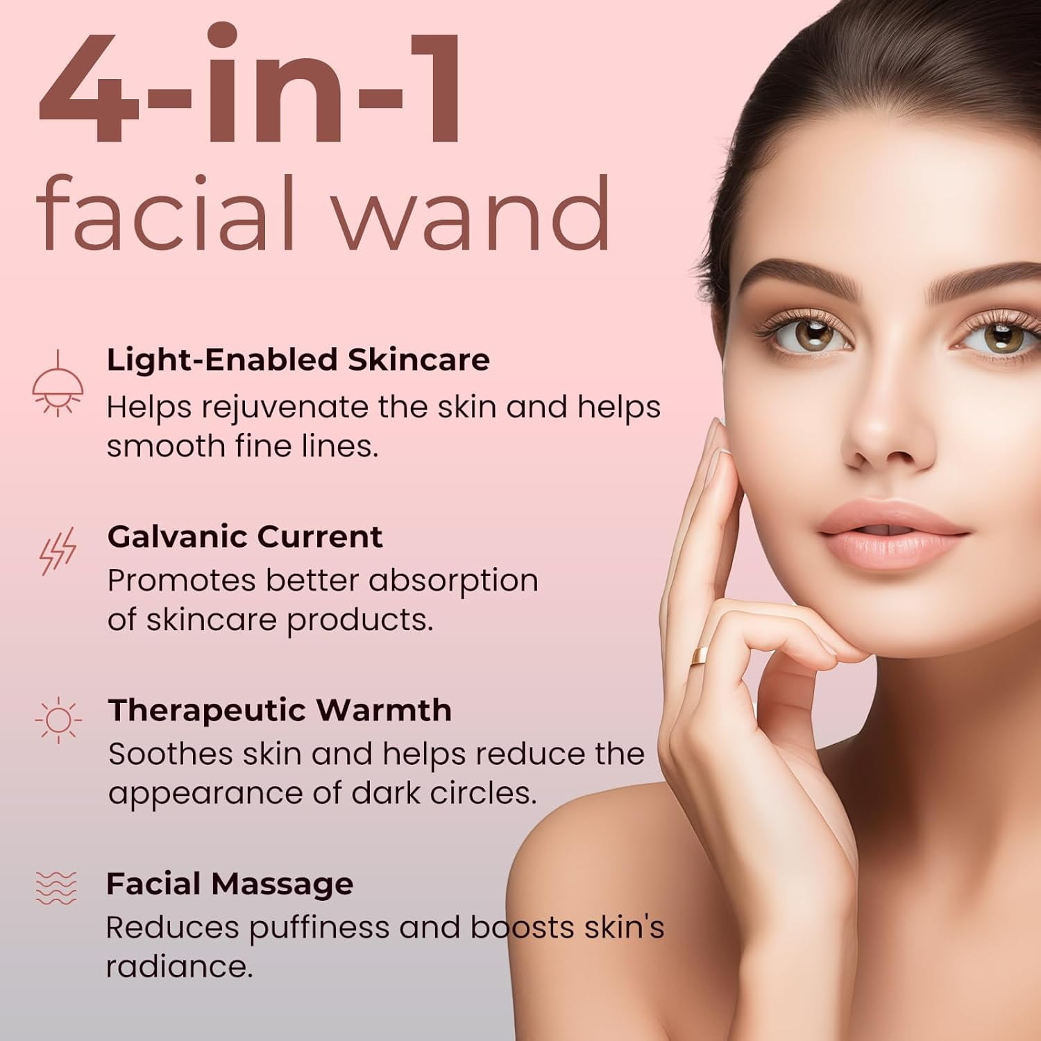 ABCISI Red Light Therapy for Face, 7 in 1 LED Light Therapy Wand for Face and Neck, Microcurrent Facial Device for Anti-Aging, Face & Eye Massager Skincare (7 Colors led Light)