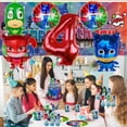 thumbnail image 4 of Pj Masks 4th Tableware Balloons Cake Toppers Backdrop Banner Supplies Party Decor Plates Decorations, 4 of 7