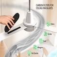 thumbnail image 4 of Ceiling Fan Filter Pads - Self-Adhesive Fan Blade Filters with Activated Charcoal Air Purifier Dust Eliminator Oval Shape DIY Air Cleaning Kit 6 Pack Black, 4 of 6