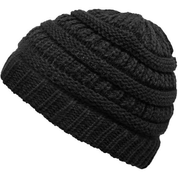 Funky Junque Toddler Winter Hat Ages 1–4, Soft Knit Beanie for Boys & Girls - Jet Black