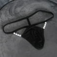 thumbnail image 4 of khonts Men's Pearls Strappy G-String Thong Cut out Panties T-Back Thongs Jockstrap Underwear Black L, 4 of 4