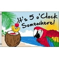 thumbnail image 5 of G Ganen 3x5 Feet Flag It's 5 O'Clock Somewhere Novelty Party Flag Parrot Happy Hour Margarita, 5 of 5