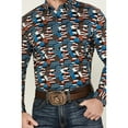 thumbnail image 3 of Rank 45 Men's 45&Reg; Yaak Abstract Geo Print Long Sleeve Button-Down Stretch Chocolate, 3 of 4