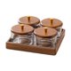 thumbnail image 5 of Juego de bandejas de frutas secas divididas, botellas de almacenamiento de vidrio, práctico organizador decorativo para mesa de comedor para fiestas, 4 compartimentos, 5 of 8