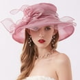 thumbnail image 6 of Cheers.US Women Kentcky Derby Church Hat Organza Flower Wide Brim Fascinator Hats for Wedding Tea Party, 6 of 7