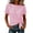 Pink, variant on Womens Summer Short Sleeve Tops Trendy Gingham Plaid Tie-Waist Blouse, Casual Crew Neck Top