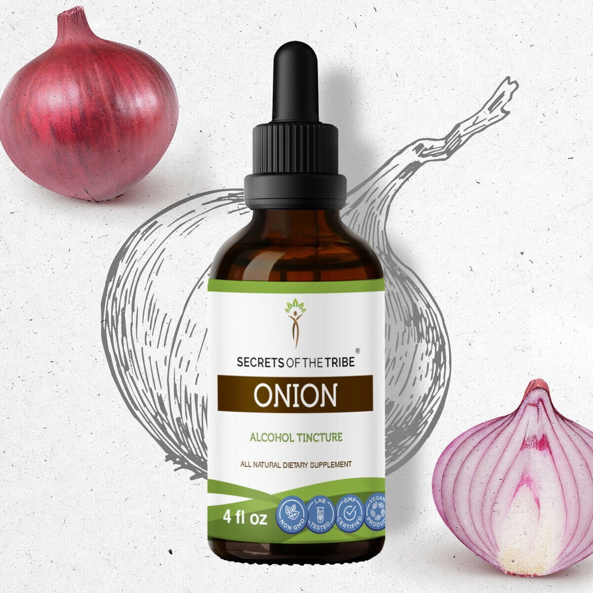 Onion Tincture Alcohol Extract, Organic Onion (Allium Cepa) Dried Bulb