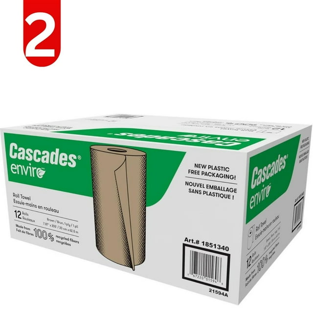 Brown Paper Towel | Commercial Paper Towel | Cascades Enviro Hand Paper Towel Roll, 24-pack
