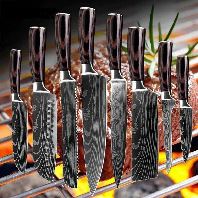 Knendet Ceramic Knife Set,4 Piece Ultra Sharp Professional Kitchen Chef Knives with Stain Resistant,Knife Set Multi-Color Handles with Sheath Covers