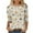 Khaki, variant on Brnmxoke Shirts for Women Comfort 3/4 Length Sleeve Tops Casual Round Neck Tshirts Summer Trendy Floral Print Blouses Dressy 2025 Beige,M