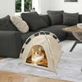 thumbnail image 5 of Portable Pet Tent 1PC Foldable Dog House for Camping & Travel Durable Outdoor Shelter with Removable Bed for Secure Resting & Play(Beige),Ccwuwei, 5 of 9
