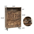 thumbnail image 6 of Veanerwood Farmhouse Freestanding Shoe Cabinet with 2 Flip Drawers for Entryway, Brown, 6 of 16