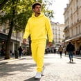 thumbnail image 6 of Men's Tracksuit 2 Piece Long Sleeve Hoodie and Sweatpants Set Solid Athletic Sweatsuits Casual Jogging Suit Sets Yellow 4XL, 6 of 6