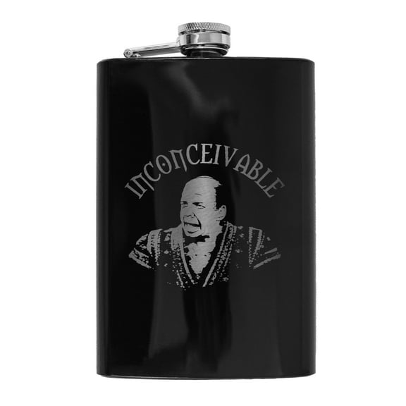 8oz BLACK Inconceivable Flask L1