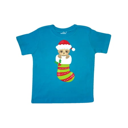 

Inktastic Christmas Sloth Sloth In Christmas Stocking Gift Toddler Boy or Toddler Girl T-Shirt
