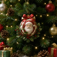 thumbnail image 4 of Diy Quilted Christmas Ornament Ball Kit, Patchwork Fabric Ball with Bow, Featuring a Santa Claus Design, Rustic Holiday Tree Decor., 4 of 4