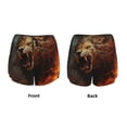 thumbnail image 3 of Gukieu Cool Flame Lion A Print Women's Sports Shorts with Drawstring Elastic Waistband for Running, Yoga, Fitness-X-Large, 3 of 7
