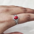 thumbnail image 5 of Natural Coral Ring, Red Coral Gemstone Ring, Tiny Bohemian Ring, 925 Sterling Silver, Designer Womens Ring, Christmas Thanksgiving, Handmade Statement Jewelry, Natural Coral, 5 of 8