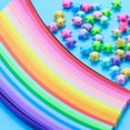 thumbnail image 4 of 1 paquete de 20 colores / 1000 hojas en total + botella de deseo de estrella grande + cuerda de luz, bolsa de papel plegable de estrella de arcoíris de doble cara, adecuada para niños, estrellas pleg JAMW Sencillez, 4 of 5
