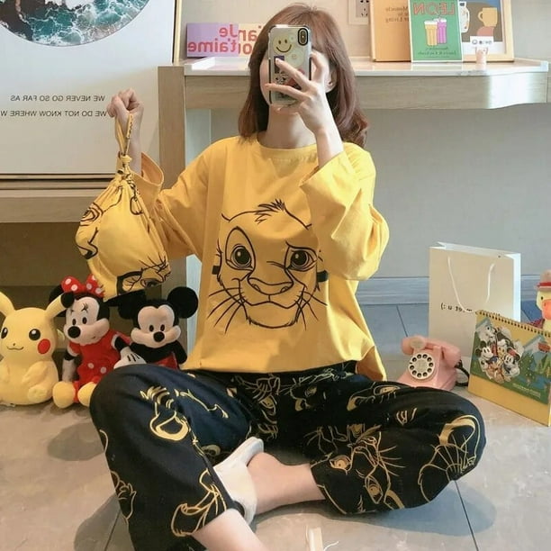 Disney Conjunto de pijama del Rey Leon Simba para mujer ropa de dormir holgada de manga larga traje de casa Otono e Invierno Walmart en linea