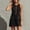 Black, variant on Wovilon Women's Sleeveless Round Neck Shift Dress with Contrast Piping and Button Front, Cotton Linen Blend Casual Summer Mini Dress for Vacation and Daily Wear