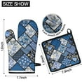 thumbnail image 6 of Pioneer Flower Kitchen Oven Mitt and Pot Holder Sets 2 Pcs for Baking, Cooking and Grilling, Heat Resistant Up To 392 °F, 6 of 7