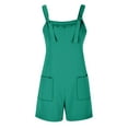 thumbnail image 6 of Samickarr Jumpsuits For Women One-Piece Suspenders With Wide Legs Women's Summer Comfortable Casual Suspender Shorts Solid Color Pocket Jumpsuit Shorts, 6 of 7