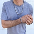 thumbnail image 3 of West Coast Jewelry Men's Stainless Steel Byzantine Chain Necklace (24") and Bracelet (9") Set, 3 of 6