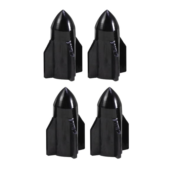 HAMPPLIES 4-Pack Aluminum Alloy Car Tire Valve Caps, Black, , , Auto Accessories