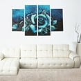 thumbnail image 2 of 4pcs Abstract Teal Rose Floral Oil Canvas Flower Print Wall Painting Home, 2 of 8