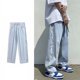 thumbnail image 4 of Pantalones De Mezclilla Desgastados para Hombres Pierna Ancha Causal Sueltos Cómodos Pantalones De Mezclilla para Hombres Pantalones para La Escuela Diaria Azul L, 4 of 8