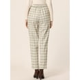 thumbnail image 4 of Pantalones A Cuadros De Tartán Vintage Para Mujer Pantalones Largos Rectos De Cintura Elástica Beige L, 4 of 6