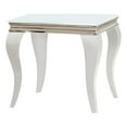 thumbnail image 3 of Carone Square Glass Top End Side Table White and Chrome, 3 of 7