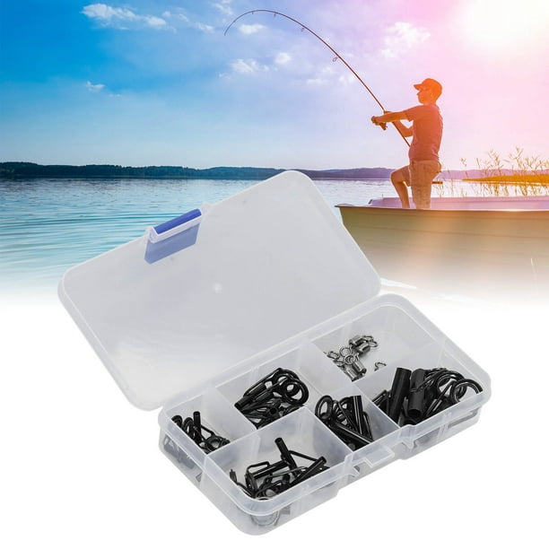 Fishing Rod Tip Repair Kit, Fishing Rod Guides Portable Reduce Damage 5  Apertures With Storage Box For Replacement