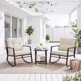 thumbnail image 6 of Tappio Outdoor Furniture 3 Piece Patio Bistro Furniture Set, Rattan Conversation Chairs Set with Side Table and Cushions, Patio Furniture Sets for Balcony Garden Porch, Grey, 6 of 6
