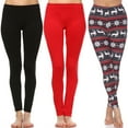 thumbnail image 3 of White Mark Women's Pack of 3 Plus Size Casual Leggings, 3 of 11