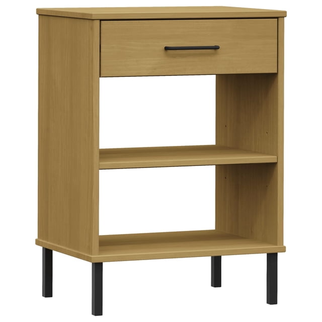 vidaXL Console Cabinet Buffet Storage with Metal Legs Solid Wood Pine OSLO