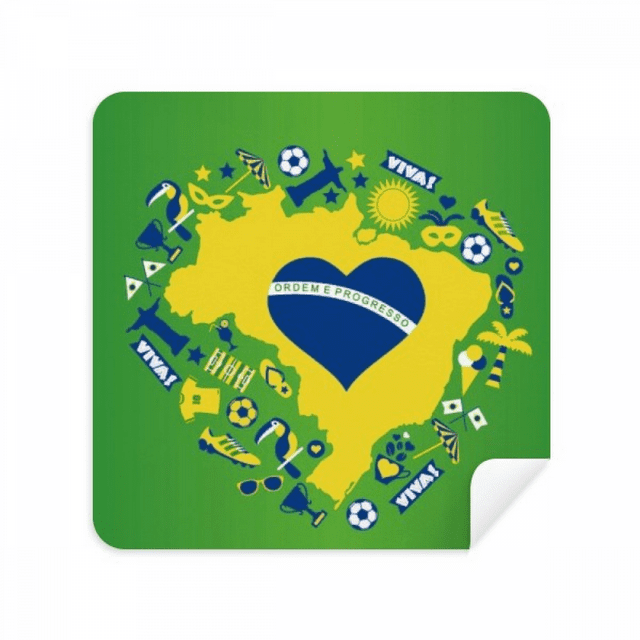 Toile de Nettoyage pour Lunettes en Forme de orderm brazil maps, Tissu en Suède, Lot de 2