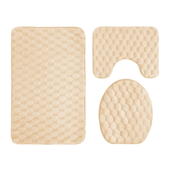 Bathroom Sets Foam Bath Mat Set Bathroom Rugs for 3 Pcs Toilet Mats Soft Comfortable Water Absorption Nonslip Thickmachine Washableeasier To Dry
