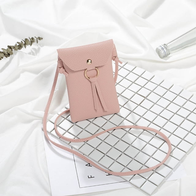 Bolsa de hombro casual mini para mujeres en rosa, bolsa pequeña simplemente para teléfono móvil, bolsa de ocio cuadrada mini, bolsa de hombro cruzada mini para teléfono móvil