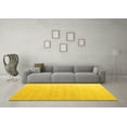 thumbnail image 3 of Ahgly Company Machine Washable Indoor Square Abstract Yellow Modern Area Rugs, 4' Square, 3 of 4